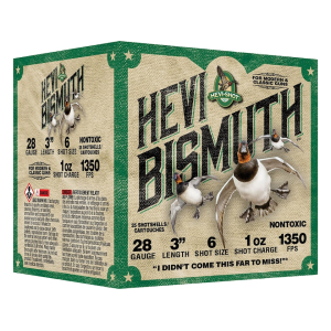 Hevi-Shot Hevi-Bismuth Waterfowl 28 Gauge Ammo 3" #6 Bismuth Shot 1 oz Case of 250 (10 Boxes of 25) - Hevi-Shot