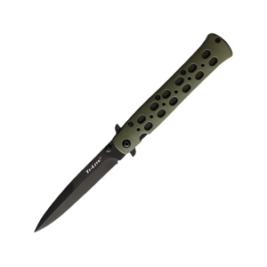 Cold Steel Ti-Lite Pocket Knife 4" Spear Point AUS-8 Black Blade Zy-Ex Handle OD Green