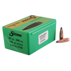 Sierra GameKing 30 Caliber (308 Diameter) Bullets 165 Grain Spitzer Box of 100
