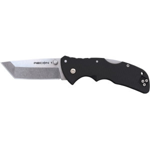 Cold Steel Mini Recon 1 Pocket Knife 3" Tanto Point AUS-10 Polished Blade Glass Reinforced Nylon (GRN) Handle Black