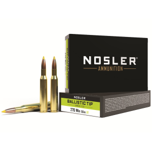 Nosler BT 270 Winchester Ammo 130 Grain Nosler Ballistic Tip Polymer Tip Box of 20