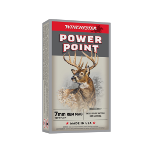 Winchester Power Point 7mm Remington Magnum Ammo 150 Grain Jacketed Soft Point Box of 20