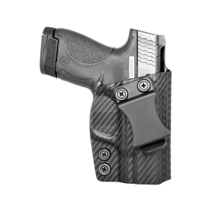 Rounded IWB Holster Right Hand S&W M&P Shield, Shield 2.0, Shield Plus Kydex Carbon Fiber