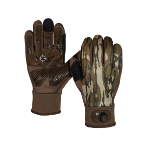 Hunt Monkey Men's Hunt-Tec Waterproof Insulated Leather Hunting Gloves Mossy Oak Original Bottomland 2XL