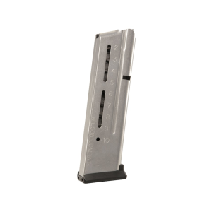 Wilson Combat Elite Tactical ETM 1911 Government, Commander Magazine with Base Pad 9mm 10-Round Stainless Steel