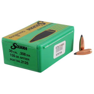 Sierra GameKing 30 Caliber (308 Diameter) Bullets 150 Grain Spitzer Box of 100