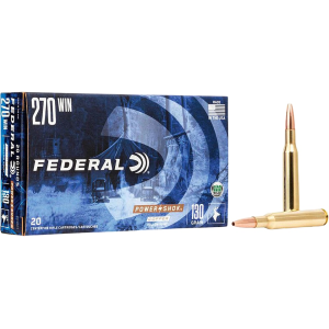 Federal Power-Shok Copper 270 Winchester Ammo 130 Grain Solid Hollow Point Lead Free Box of 20