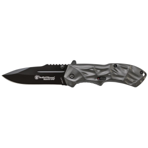 Smith & Wesson Black Ops 3 M.A.G.I.C. Assisted Opening Pocket Knife 3.4" Drop Point 4034 Black Oxide Blade Aluminum Handle Black
