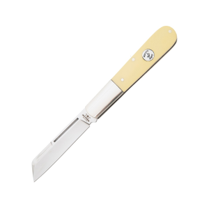 Bear & Son C3180 Folding Knife 3.75" Wharncliffe 1095 Satin Blade Delrin Handle Yellow