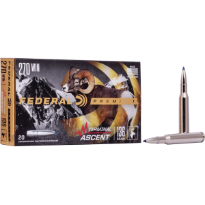 Federal Premium Terminal Ascent 270 Winchester Ammo 136 Grain Bonded Polymer Tip Case of 200 (10 Boxes of 20) - Federal Premium