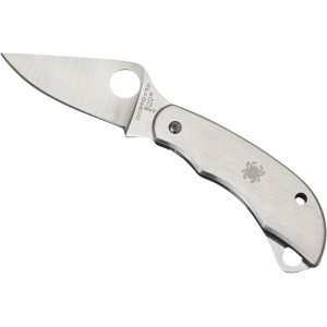 Spyderco ClipiTool with Scissors Pocket Knife 2" Drop Point 8Cr13MoV Blade Stainless Steel Handle Stainless - Spyderco