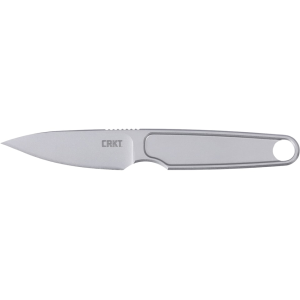CRKT HangTi Fixed Blade Knife 1.68" Drop Point Titanium Bead Blasted Blade Titanium Handle Silver