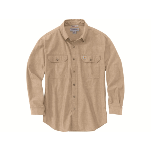 Carhartt Men's Loose Fit Midweight Chambray Long Sleeve Shirt Dark Tan Chambray 2XL