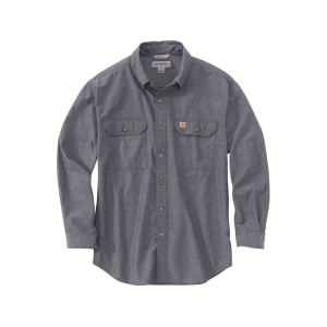 Carhartt Men's Loose Fit Midweight Chambray Long Sleeve Shirt Denim Blue Chambray 2XL