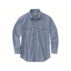 Carhartt Men's Loose Fit Midweight Chambray Long Sleeve Shirt Blue Chambray Medium