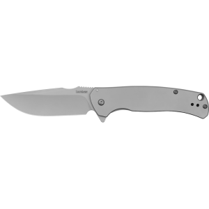 Kershaw Scour Assisted Opening Pocket Knife 3.3" Drop Point 8Cr13MoV Bead Blasted Blade Stainless Steel Handle Stainless