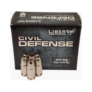 Liberty Civil Defense 357 Sig Ammo 50 Grain Fragmenting Hollow Point Box of 20