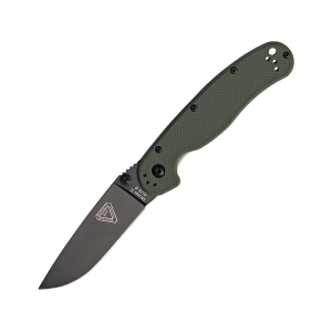 Ontario RAT 2 Pocket Knife 3" Drop Point AUS-8 Black Blade G-10 Handle OD Green