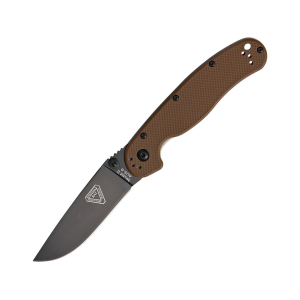 Ontario RAT 2 Pocket Knife 3" Drop Point AUS-8 Black Blade G-10 Handle Coyote Brown