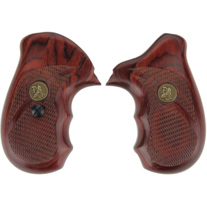 Pachmayr Renegade Wood Laminate Grips for S&W J-Frame Round Butt Checkered Rosewood