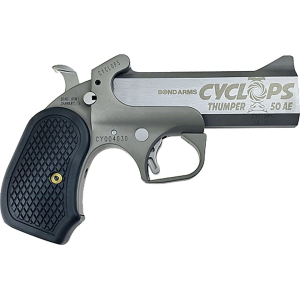 Bond Arms Cyclops Thumper 50 Action Express Single Shot Pistol 4.25" Barrel 1 Round Black Grip Stainless Frame