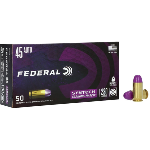 Federal Syntech Training Match 45 ACP Ammo 230 Grain Federal TSJ Total Synthetic Jacket (TSJ) Box of 50