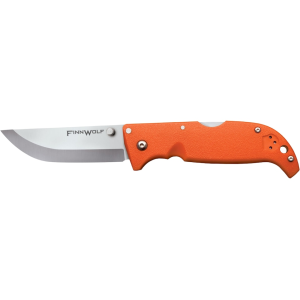 Cold Steel Finn Wolf Pocket Knife 3.5" Drop Point AUS-8 Satin Blade Grivory Handle Blaze Orange