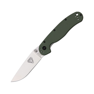 Ontario RAT 2 Pocket Knife 3" Drop Point AUS-8 Satin Blade Nylon Handle OD Green