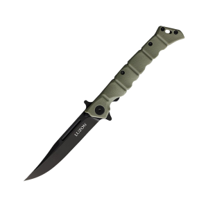Cold Steel Medium Luzon Pocket Knife 4" Clip Point 8Cr13MoV Black Blade GFN Handle OD Green