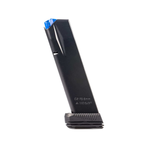Mec-Gar Optimum Magazine for with Base Pad CZ 75B, 85B, SP-01, Shadow I, II 9mm 19-Round Steel Anti-Friction Black