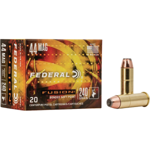 Federal Fusion 44 Remington Magnum Ammo 240 Grain Jacketed Hollow Point Box of 20