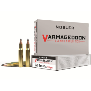 Nosler Varmageddon 222 Remington Ammo 50 Grain Nosler Varmageddon Polymer Tip Box of 20