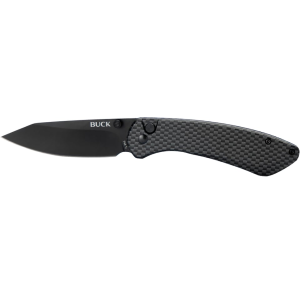 Buck Knives 744 Sovereign Folding Knife 3.225" Modified Clip Point 7Cr17MoV Titanium Blade Stainless Steel Handle Black
