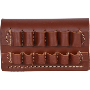Hunter Rifle Cartridge Belt Slide Rifle Ammo Carrier 300 through 375 Caliber Magnum 6-Round Leather Chestnut