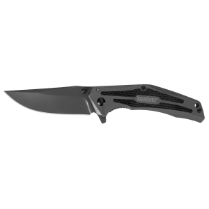 Kershaw Duojet Pocket Knife 3.25" Drop Point 8Cr13MoV Titanium Carbo-Nitride Blade Steel/Carbon Fiber Handle Gray