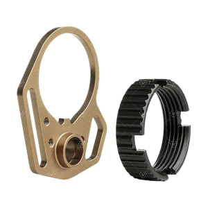 Strike Industries Ultralight Multi-Function AR-15, LR-308 Carbine End Plate with Anti-Rotation Castle Nut Aluminum Flat Dark Earth