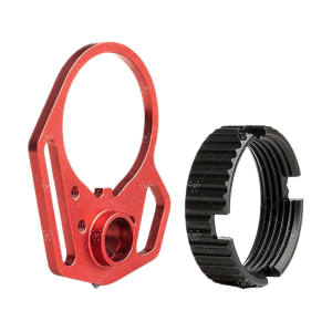 Strike Industries Ultralight Multi-Function AR-15, LR-308 Carbine End Plate with Anti-Rotation Castle Nut Aluminum Red