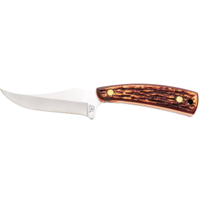 Bear & Son Skinner Fixed Blade Knife 3.125" Skinner 440HC Satin Blade Bone Handle Stag