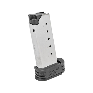 Springfield Armory XD-S Magazine Mid-Size 45 ACP 6-Round with Black Magazine Adapter for Backstraps 1, 2 Stainless Steel