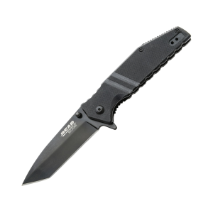 Bear & Son 61503 Folding Knife 3.5" Tanto Point 440 Black Blade G-10 Handle Black