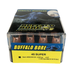 Buffalo Bore 45 Super Ammo 230 Grain Jacketed Hollow Point Box of 20