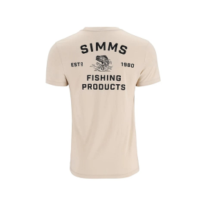 Simms Men's Stacked Bass Short Sleeve Crew Neck T Shirt Natural XL