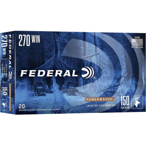 Federal Power-Shok 270 Winchester Ammo 150 Grain Jacketed Soft Point Box of 20