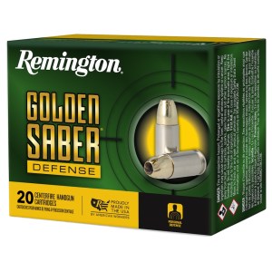 Remington Golden Saber Defense 38 Special +P Ammo 125 Grain Jacketed Hollow Point Box of 20