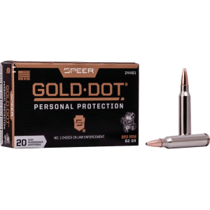 Speer Gold Dot 223 Remington Ammo 62 Grain Speer Gold Dot Bonded Jacketed Soft Point Box of 20
