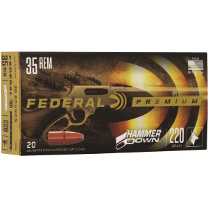 Federal Premium HammerDown 35 Remington Ammo 220 Grain Bonded Jacketed Soft Point Case of 200 (10 Boxes of 20) - Federal Premium