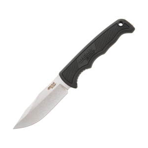 Bear & Son 61135 Fixed Blade Knife 3.625" Drop Point 440 Satin Blade Krayton Handle Black