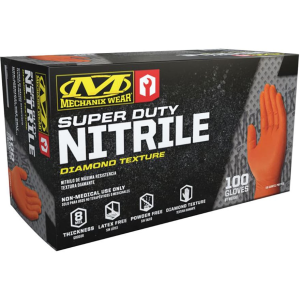 Mechanix Wear Men's 8 Mil Nitrile RDT Gloves Orange Large 100 PK