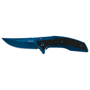 Kershaw Outright Assisted Opening Pocket Knife 3" Drop Point 8Cr13MoV Blue PVD Blade G-10 Handle Black/Blue