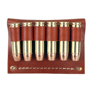 Hunter Pistol Cartridge Belt Slide 500 S&W 6-Round Leather Brown